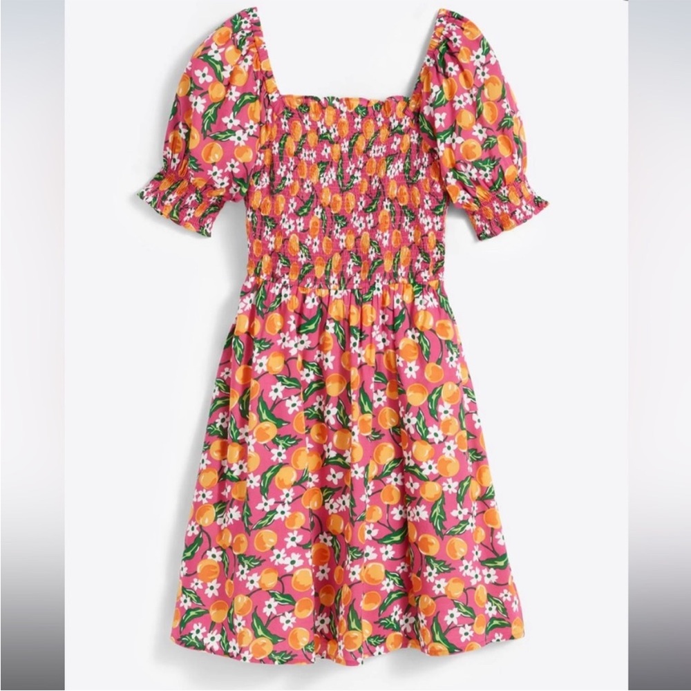 Draper James Cam Smocked dress in Orange Blossom